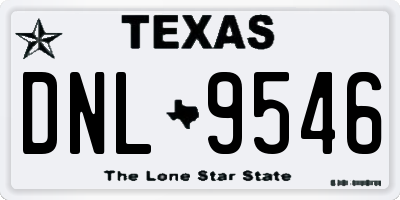 TX license plate DNL9546