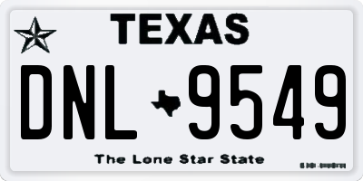 TX license plate DNL9549