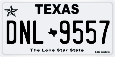 TX license plate DNL9557