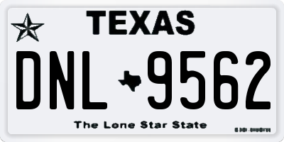 TX license plate DNL9562