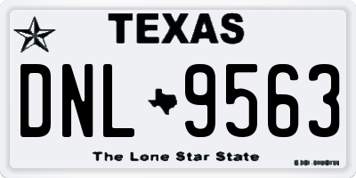 TX license plate DNL9563