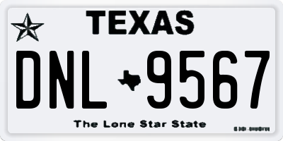 TX license plate DNL9567