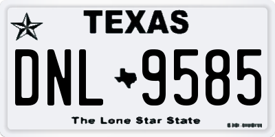 TX license plate DNL9585