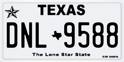 TX license plate DNL9588