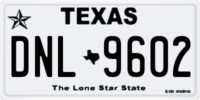 TX license plate DNL9602
