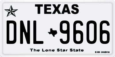 TX license plate DNL9606