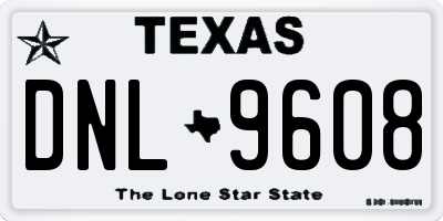 TX license plate DNL9608