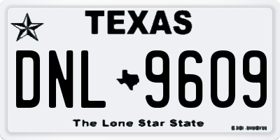 TX license plate DNL9609
