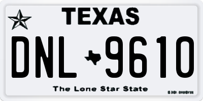 TX license plate DNL9610
