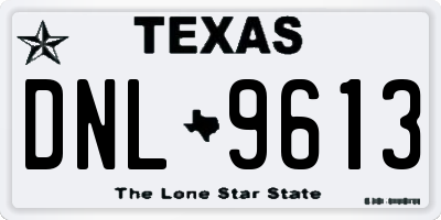 TX license plate DNL9613