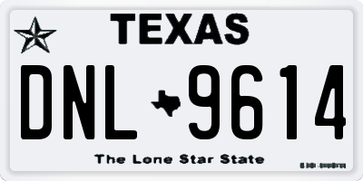 TX license plate DNL9614