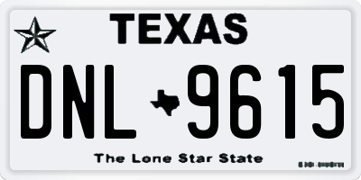 TX license plate DNL9615