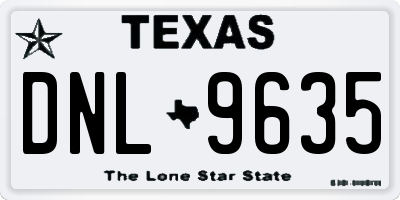 TX license plate DNL9635