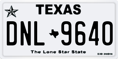 TX license plate DNL9640