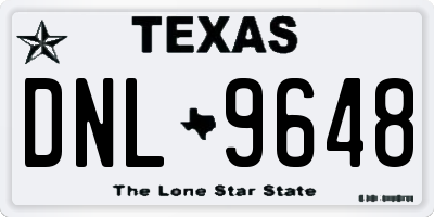 TX license plate DNL9648