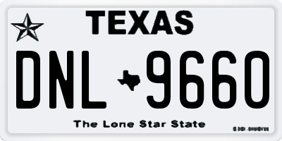 TX license plate DNL9660