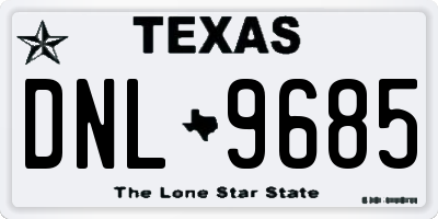 TX license plate DNL9685