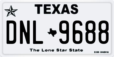 TX license plate DNL9688