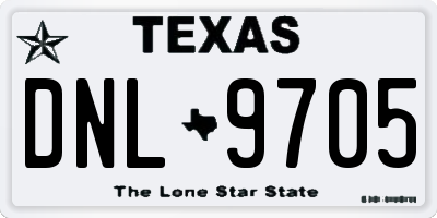 TX license plate DNL9705