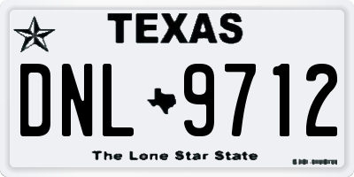 TX license plate DNL9712