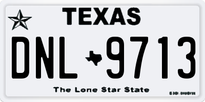 TX license plate DNL9713