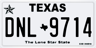 TX license plate DNL9714