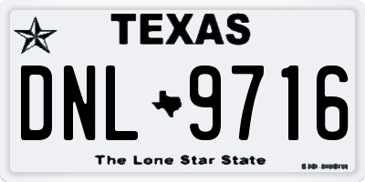 TX license plate DNL9716