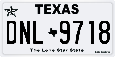 TX license plate DNL9718