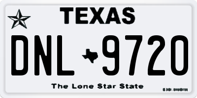 TX license plate DNL9720