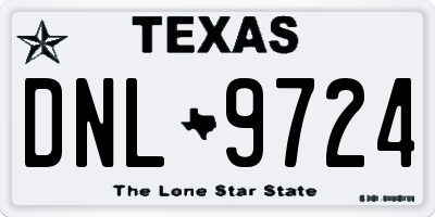 TX license plate DNL9724