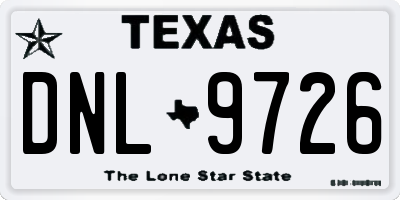 TX license plate DNL9726