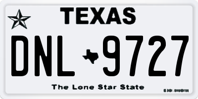 TX license plate DNL9727