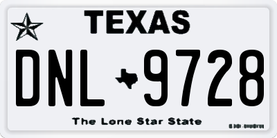 TX license plate DNL9728