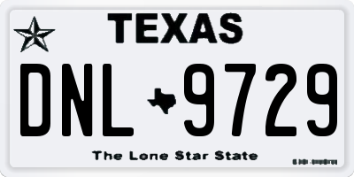 TX license plate DNL9729