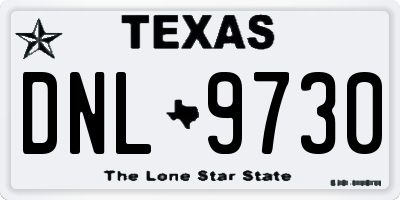 TX license plate DNL9730