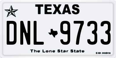 TX license plate DNL9733