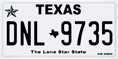 TX license plate DNL9735
