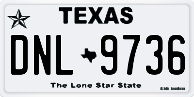 TX license plate DNL9736