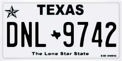 TX license plate DNL9742