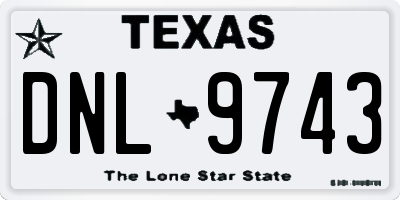 TX license plate DNL9743