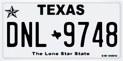 TX license plate DNL9748