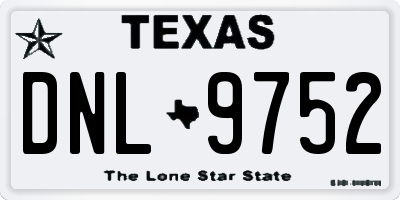 TX license plate DNL9752