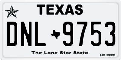 TX license plate DNL9753