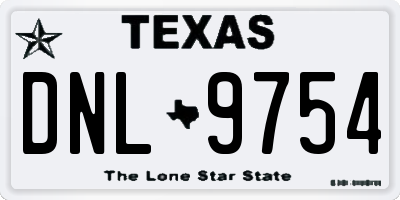 TX license plate DNL9754