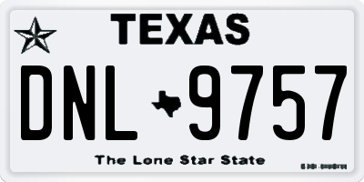 TX license plate DNL9757