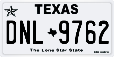 TX license plate DNL9762