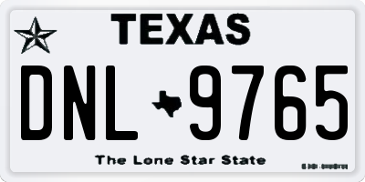 TX license plate DNL9765