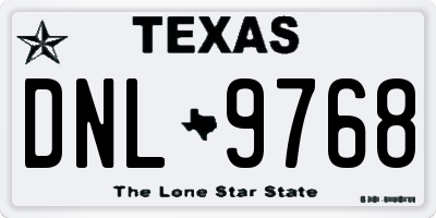 TX license plate DNL9768