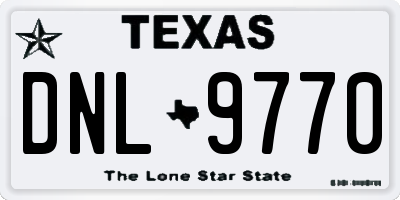 TX license plate DNL9770