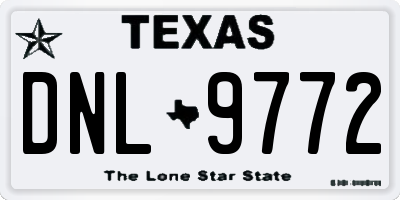 TX license plate DNL9772